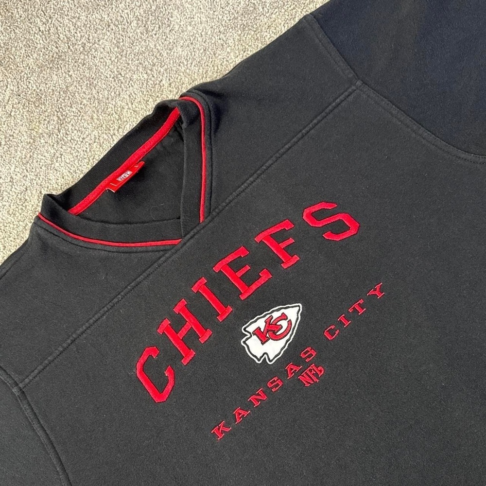 Kansas City Chiefs Black Red Crewneck Sweatshirt Medium NFL